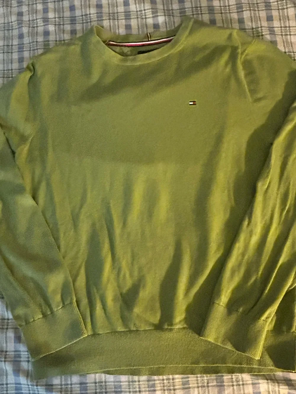 Tommy Hilfiger Men's Lime Green Crewneck Sweater